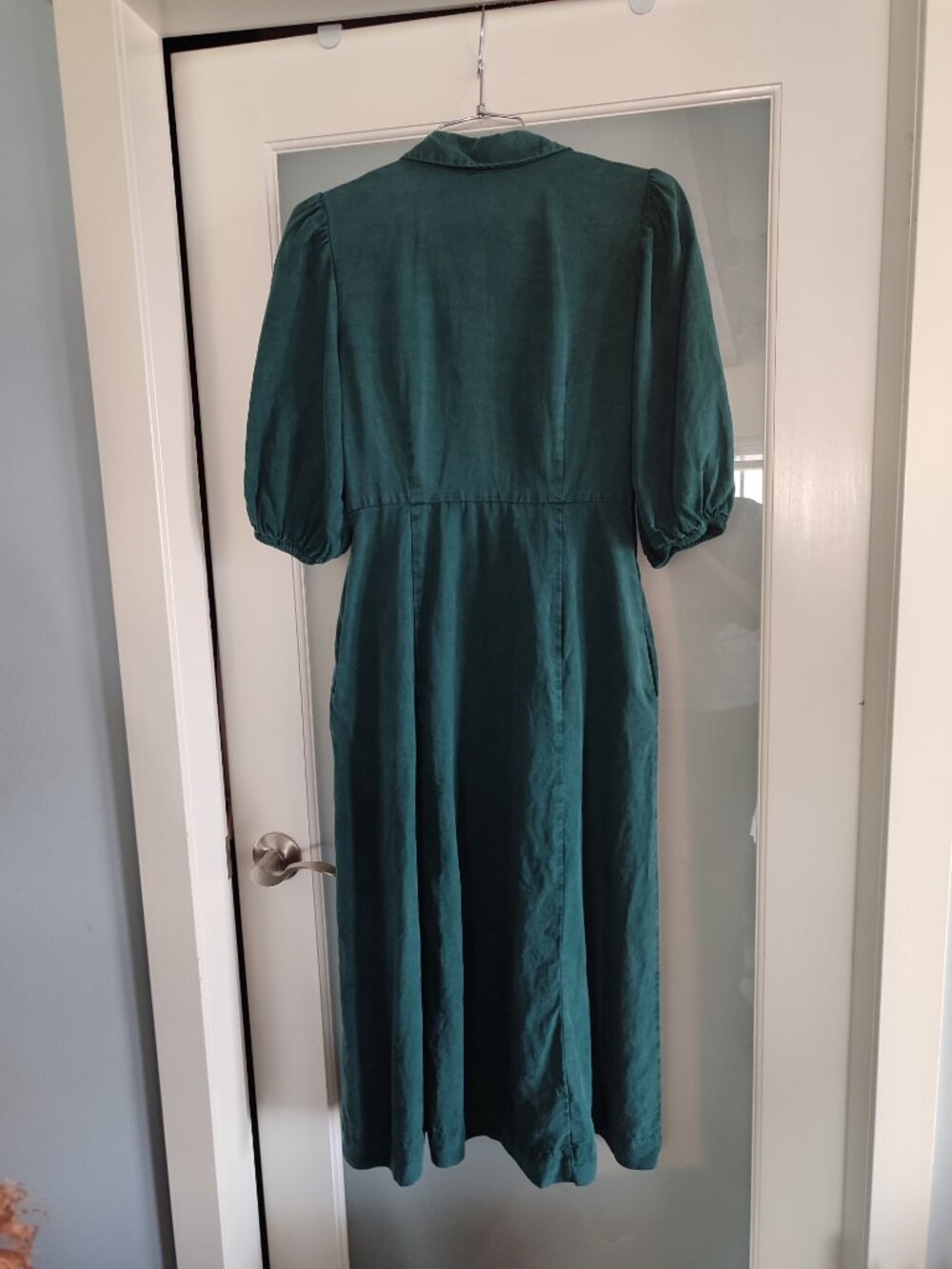 Ever New washed effect Lyocell Utility Maxi Shirt Dress Green US 2 Petite - Picture 3 of 11